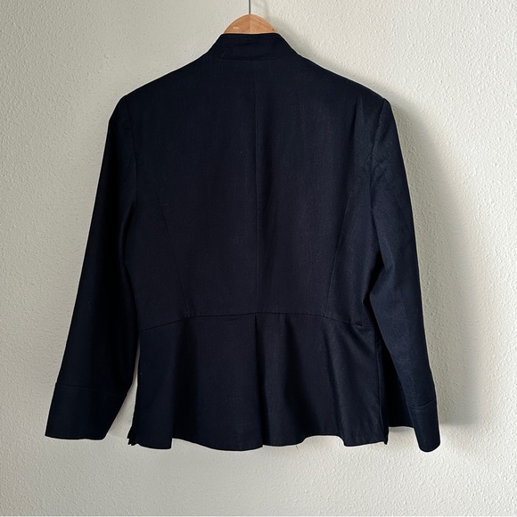 JPR Dark Blue Ruffled Blazer Jacket S: M - Whimsigoth Transitional Y2K - Picture 5 of 9